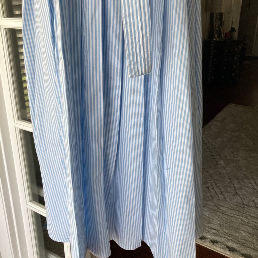 a new day Blue White Striped Sleeveless Belted Midi Dress  6 - Picture 7 of 15